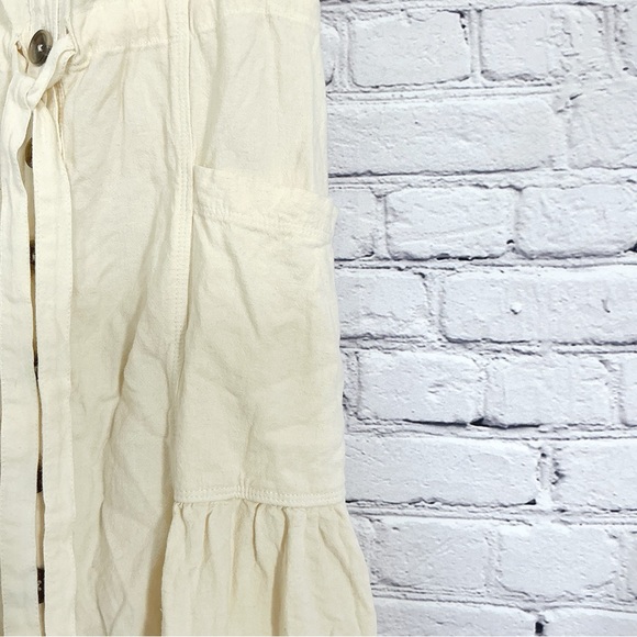 New Free People Catch the Breeze Dress Midi Ivory Linen Size XS Thanks - Picture 6 of 11